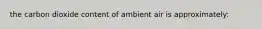 the carbon dioxide content of ambient air is approximately:
