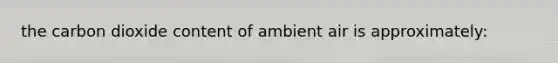 the carbon dioxide content of ambient air is approximately: