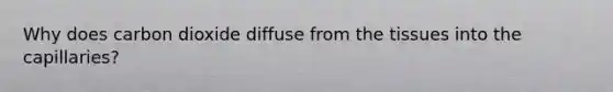 Why does carbon dioxide diffuse from the tissues into the capillaries?