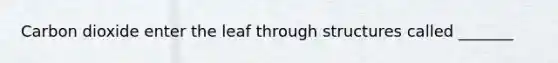 Carbon dioxide enter the leaf through structures called _______
