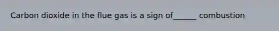 Carbon dioxide in the flue gas is a sign of______ combustion
