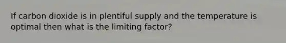 If carbon dioxide is in plentiful supply and the temperature is optimal then what is the limiting factor?