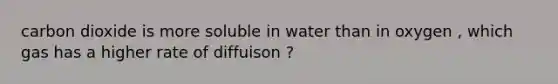 carbon dioxide is more soluble in water than in oxygen , which gas has a higher rate of diffuison ?