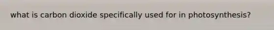 what is carbon dioxide specifically used for in photosynthesis?