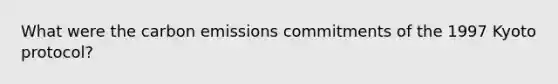 What were the carbon emissions commitments of the 1997 Kyoto protocol?