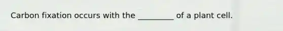 Carbon fixation occurs with the _________ of a plant cell.