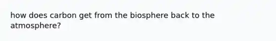 how does carbon get from the biosphere back to the atmosphere?