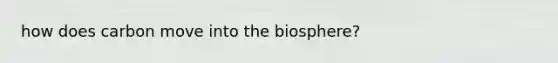 how does carbon move into the biosphere?