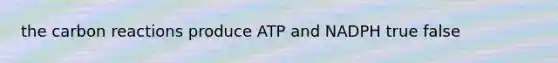 the carbon reactions produce ATP and NADPH true false