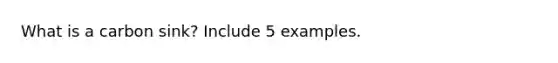 What is a carbon sink? Include 5 examples.