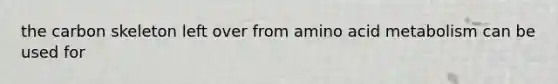 the carbon skeleton left over from amino acid metabolism can be used for