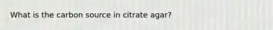 What is the carbon source in citrate agar?