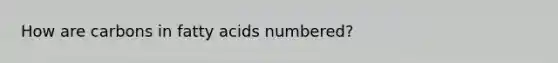 How are carbons in fatty acids numbered?