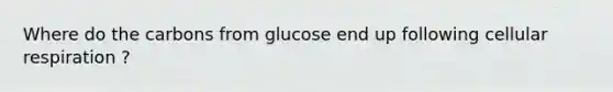 Where do the carbons from glucose end up following cellular respiration ?