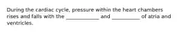 During the cardiac cycle, pressure within the heart chambers rises and falls with the _____________ and ___________ of atria and ventricles.