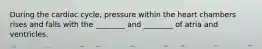 During the cardiac cycle, pressure within the heart chambers rises and falls with the ________ and ________ of atria and ventricles.