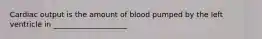 Cardiac output is the amount of blood pumped by the left ventricle in ____________________