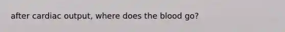 after cardiac output, where does the blood go?