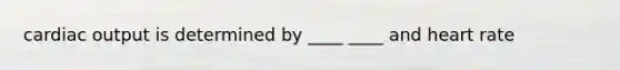 cardiac output is determined by ____ ____ and heart rate