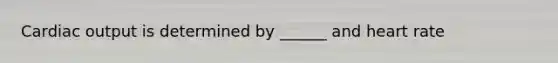 Cardiac output is determined by ______ and heart rate