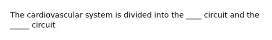 The cardiovascular system is divided into the ____ circuit and the _____ circuit