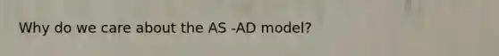 Why do we care about the AS -AD model?