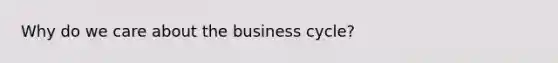 Why do we care about the business cycle?