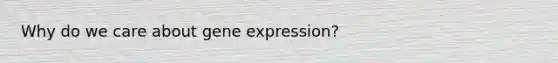 Why do we care about <a href='https://www.questionai.com/knowledge/kFtiqWOIJT-gene-expression' class='anchor-knowledge'>gene expression</a>?