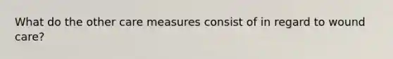 What do the other care measures consist of in regard to wound care?