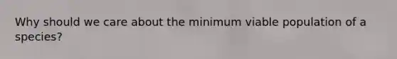 Why should we care about the minimum viable population of a species?