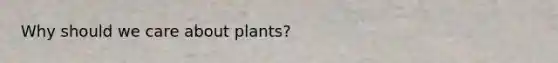 Why should we care about plants?