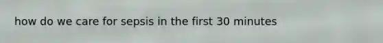 how do we care for sepsis in the first 30 minutes