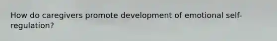 How do caregivers promote development of emotional self-regulation?