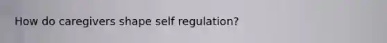How do caregivers shape self regulation?