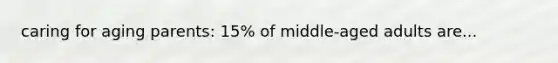 caring for aging parents: 15% of middle-aged adults are...