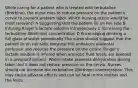 While caring for a patient who is treated with terbutaline (Brethine), the nurse tries to reduce pressure on the patient's cervix to prevent preterm labor. Which nursing action would be most relevant? A Suggesting that the patient lie on her side B Infusing Ringer's lactate solution intravenously C Increasing the terbutaline (Brethine) concentration D Encouraging drinking a full glass of water periodically The nurse should suggest that the patient lie on her side, because this enhances placental perfusion and reduces the pressure on the cervix. Ringer's lactate solution is infused when amniotic fluid levels are lowered in a pregnant patient. Water intake prevents dehydration during labor, but it does not reduce pressure on the cervix. Nurses should not increase the terbutaline (Brethine) concentration. This may cause adverse effects and can be fatal to the mother and the fetus.