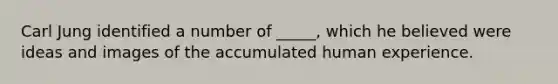 Carl Jung identified a number of _____, which he believed were ideas and images of the accumulated human experience.