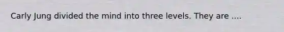 Carly Jung divided the mind into three levels. They are ....