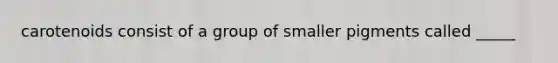 carotenoids consist of a group of smaller pigments called _____
