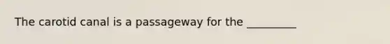 The carotid canal is a passageway for the _________