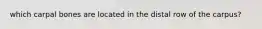 which carpal bones are located in the distal row of the carpus?