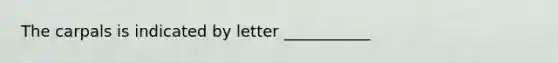 The carpals is indicated by letter ___________