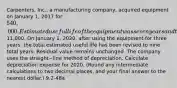 Carpenters, Inc., a manufacturing​ company, acquired equipment on January​ 1, 2017 for 540,000. Estimated useful life of the equipment was seven years and the estimated residual value was11,000. On January​ 1, 2020, after using the equipment for three​ years, the total estimated useful life has been revised to nine total years. Residual value remains unchanged. The company uses the straight−line method of depreciation. Calculate depreciation expense for 2020.​ (Round any intermediate calculations to two decimal​ places, and your final answer to the nearest​ dollar.) 9.2-48a