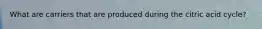 What are carriers that are produced during the citric acid cycle?