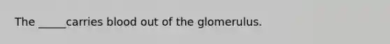 The _____carries blood out of the glomerulus.