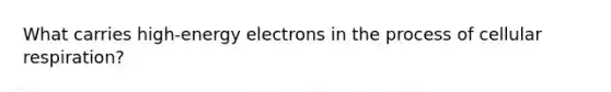 What carries high-energy electrons in the process of cellular respiration?