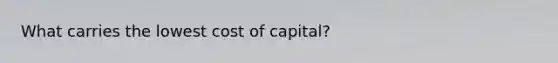 What carries the lowest cost of capital?