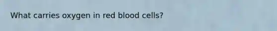 What carries oxygen in red blood cells?