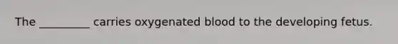 The _________ carries oxygenated blood to the developing fetus.