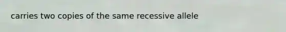 carries two copies of the same recessive allele